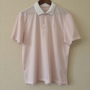 Southern Tide Light Pink Performance Golf Striped Polo